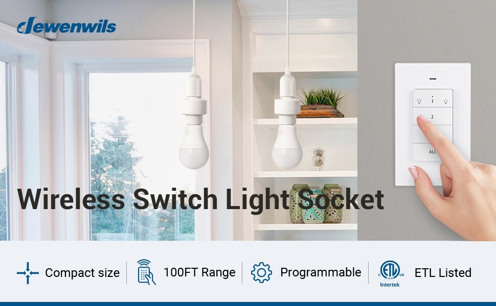 DEWENWILS Remote Control Light Socket, Wireless Light Switch 100FT Range