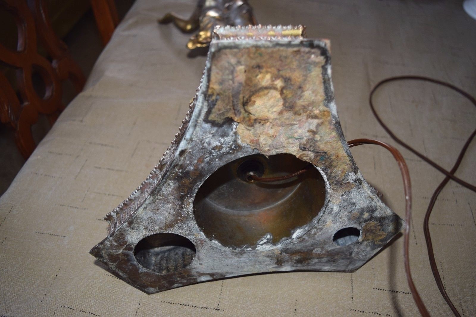 Vintage Cast Metal Art Noveau Lamp