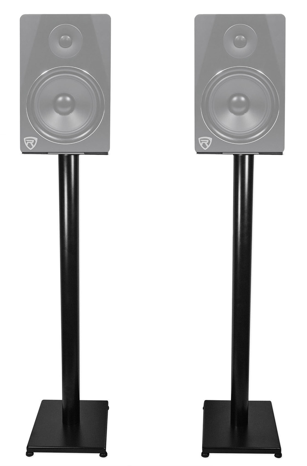 Pair Rockville RS37B 37" Steel Bookshelf Speaker/Studio Monitor Stands in Black