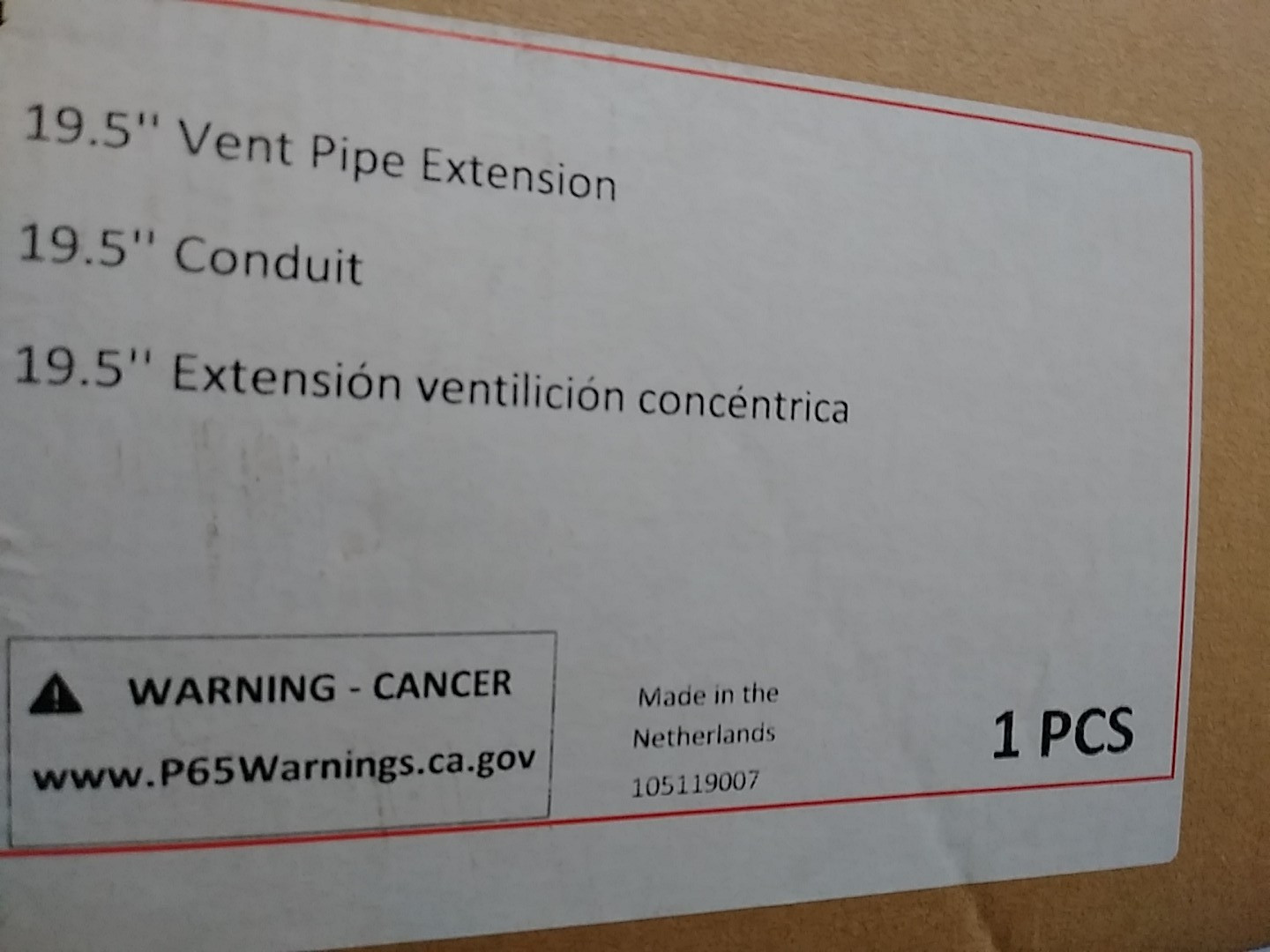 Ubbink 224052 19.5" Vent Pipe Extension
