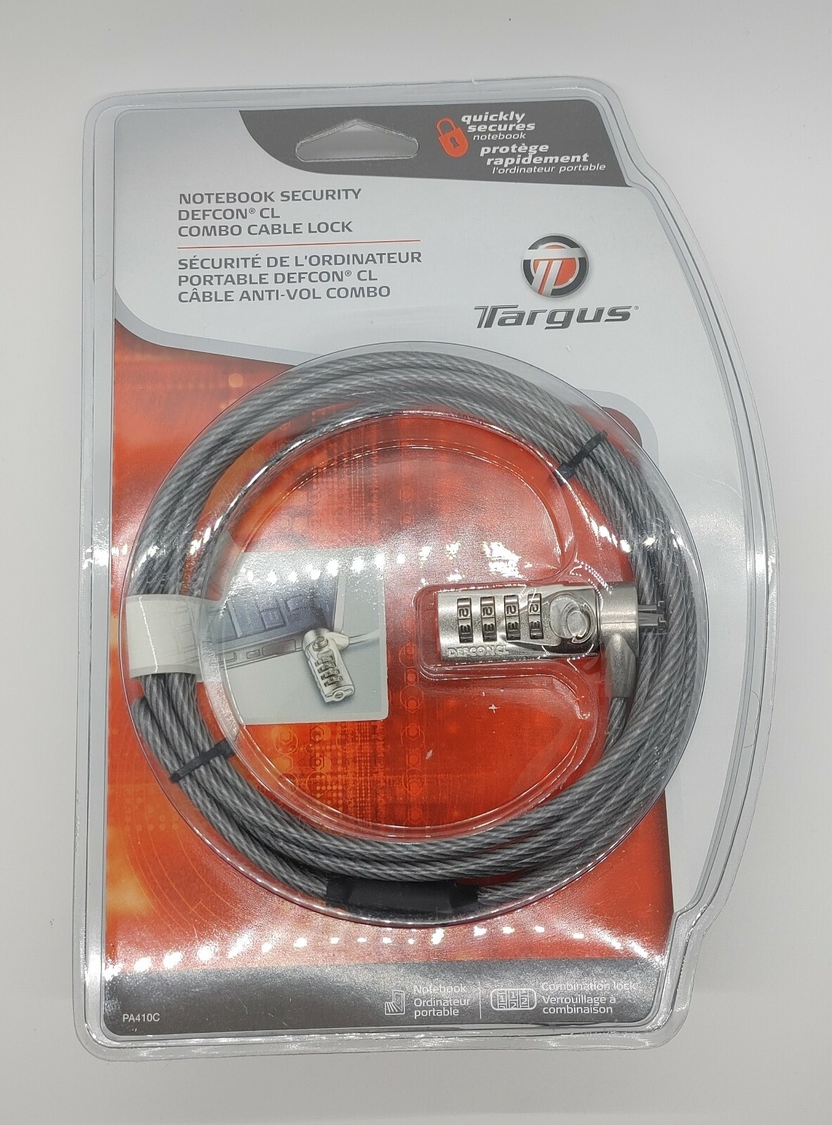New/Sealed Targus Defcon CL Notebook/Laptop/Computer Cable Security Lock