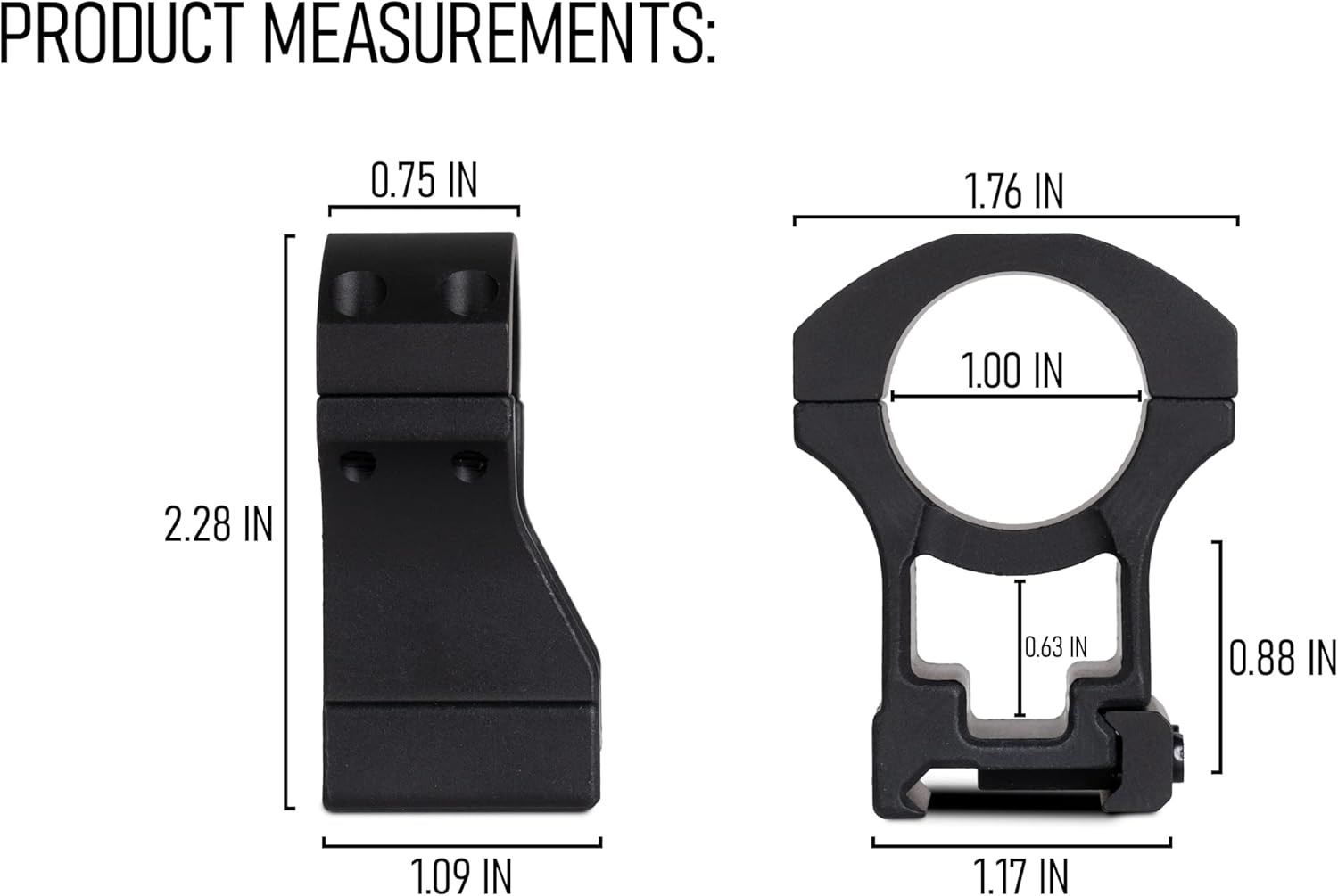High Profile Picatinny Scope Rings with See-Through Base