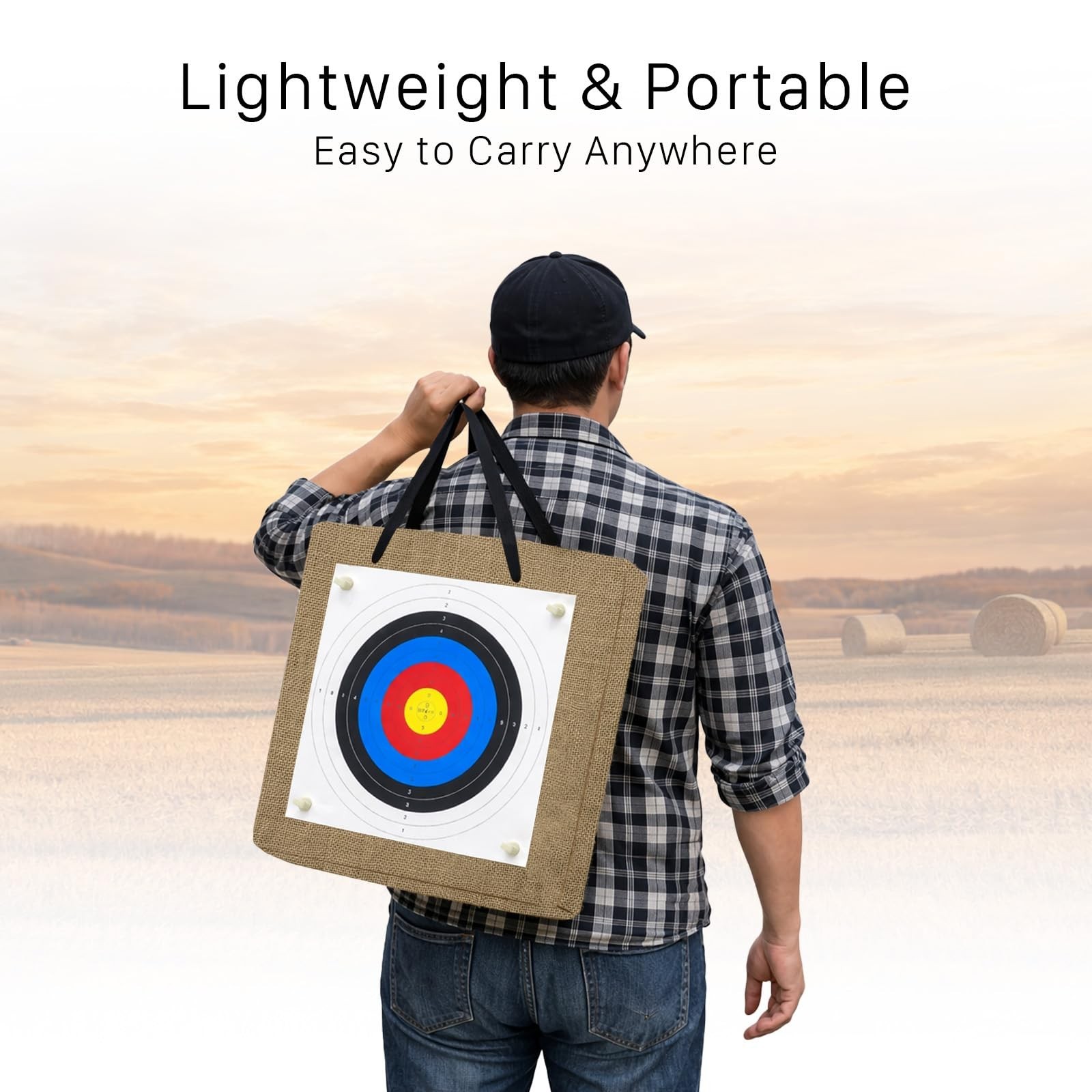 20" Durable Straw Archery Target for Backyard Practice, Easy Arrow Removal, High