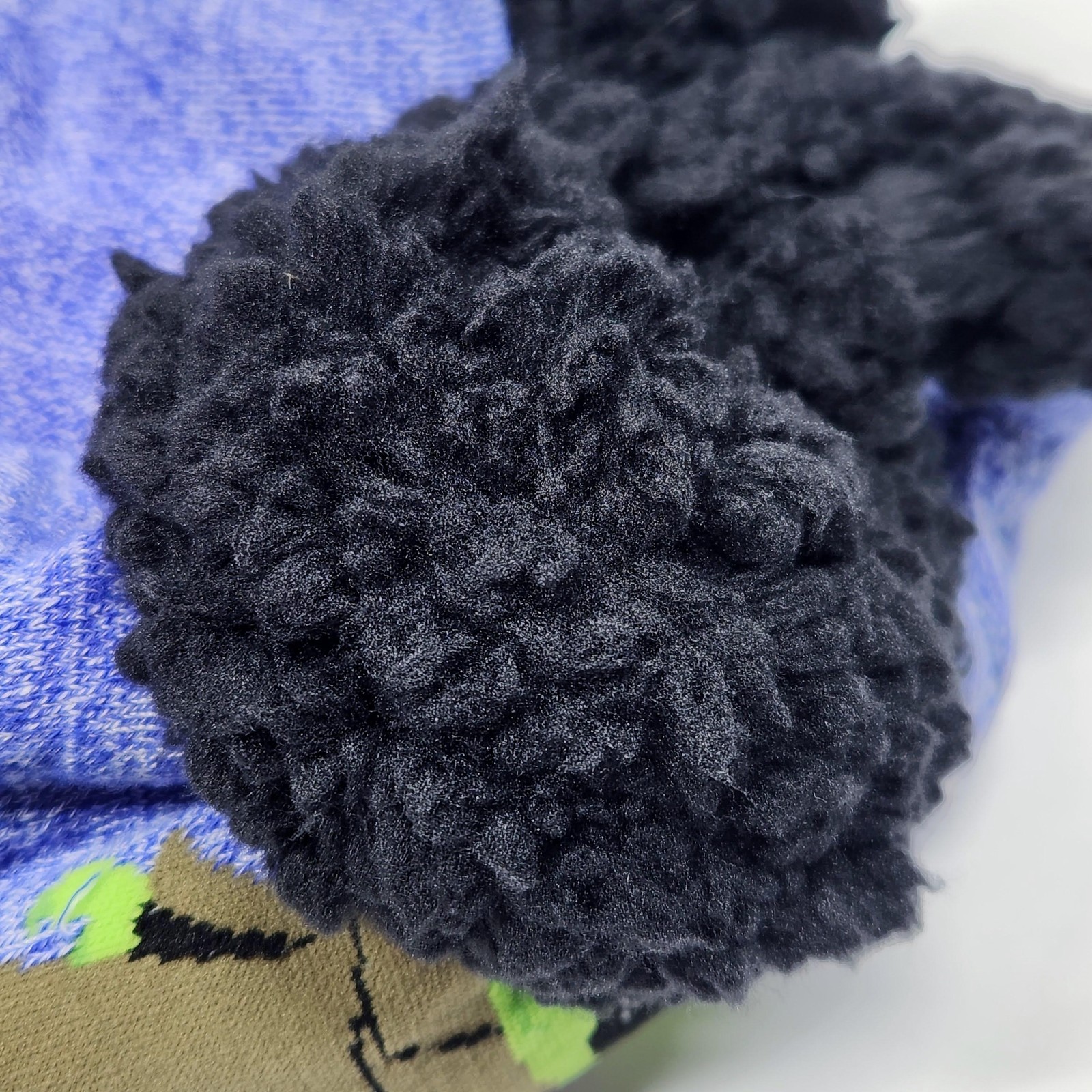 Star Wars Mandalorian Grogu Fuzzy Babba Slipper Socks Womens 9-11 Blue NEW