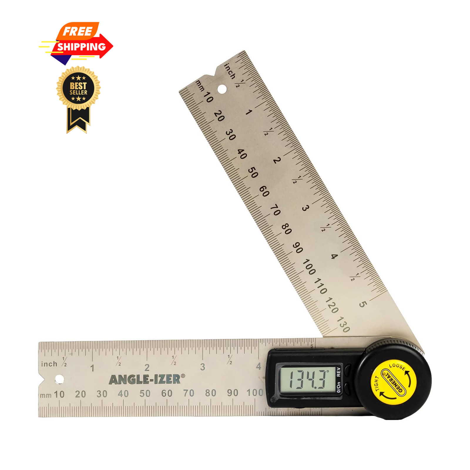 General Tools Digital Angle Finder Ruler #822 - 5" Stainless 5-Inch, 5 -inch