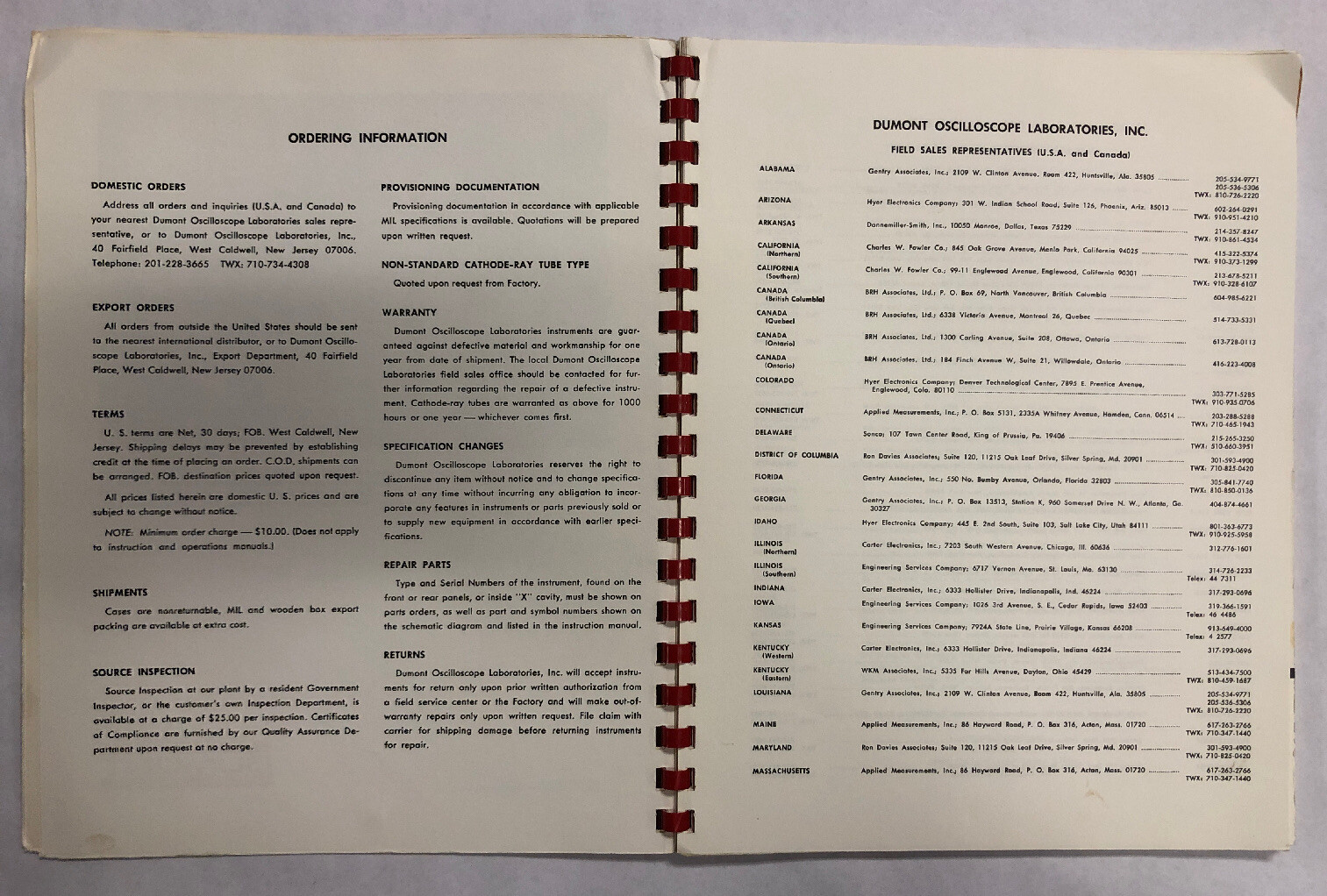 Dumont Short Form Catalog No. 684 Dated 1968