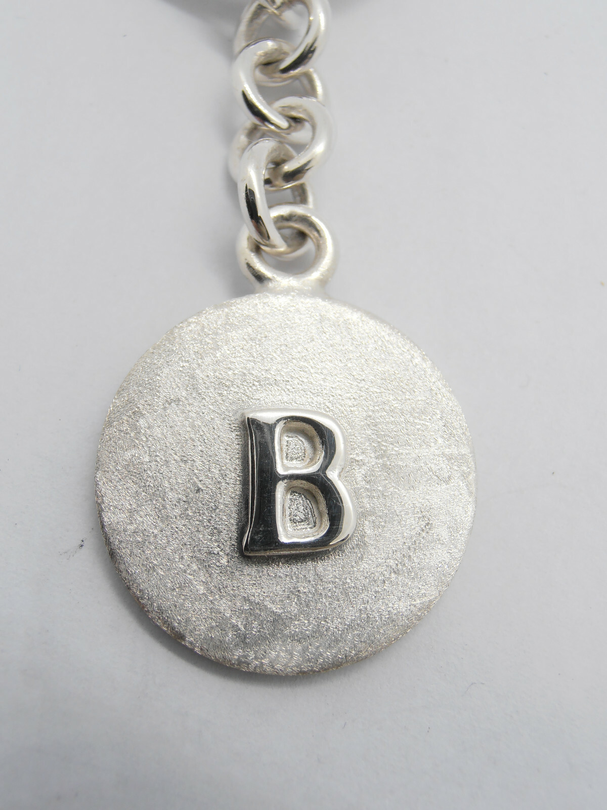 Letter Keychain - B - 925 Silver - Initial - Alphabet - Breeze -