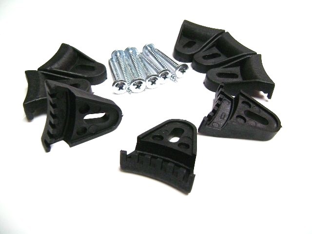 Eight (8) Black Plastic Speaker Grill Clamp with Waffle Screws