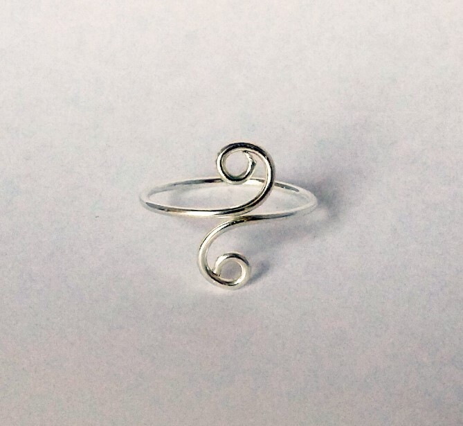 Valentine's New Style Solid Metal Women's Adjustable Toe Ring 925 Silver