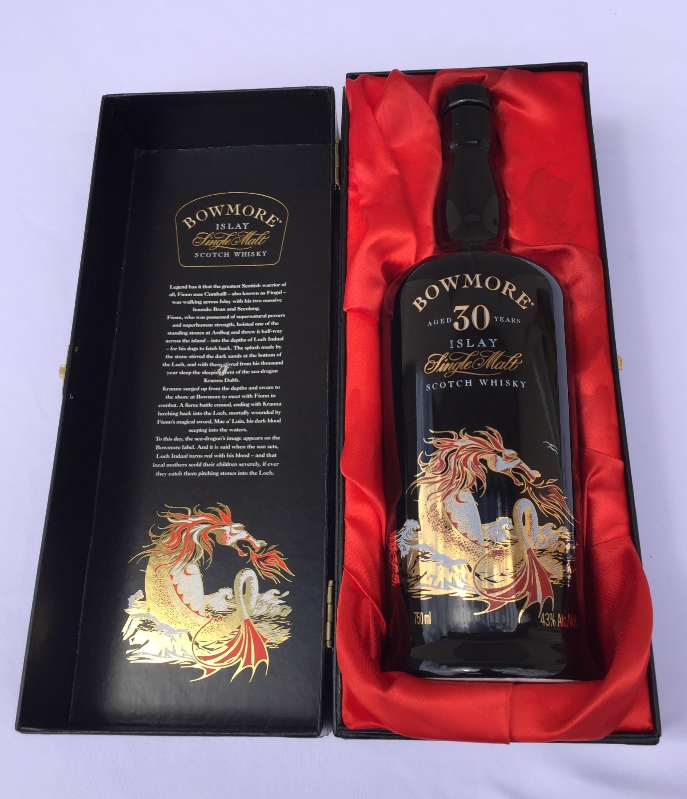 Bowmore Aged 30 Years EMPTY Scotch Whisky Box & Stopper (BOX FLAW)