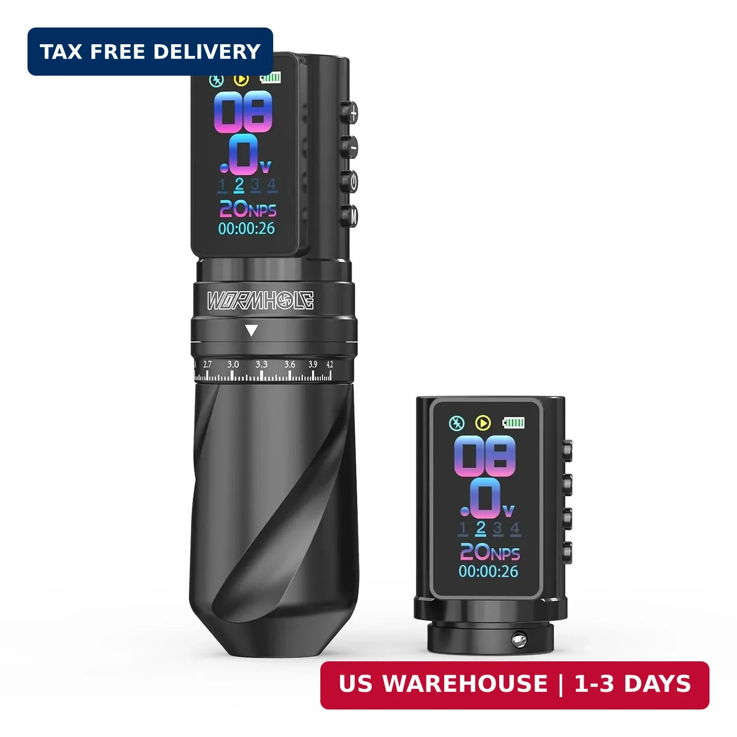 Wormhole 2 PCS 2300mAh Batteries Tattoo Gun Wireless Tattoo Machine Multi-functi