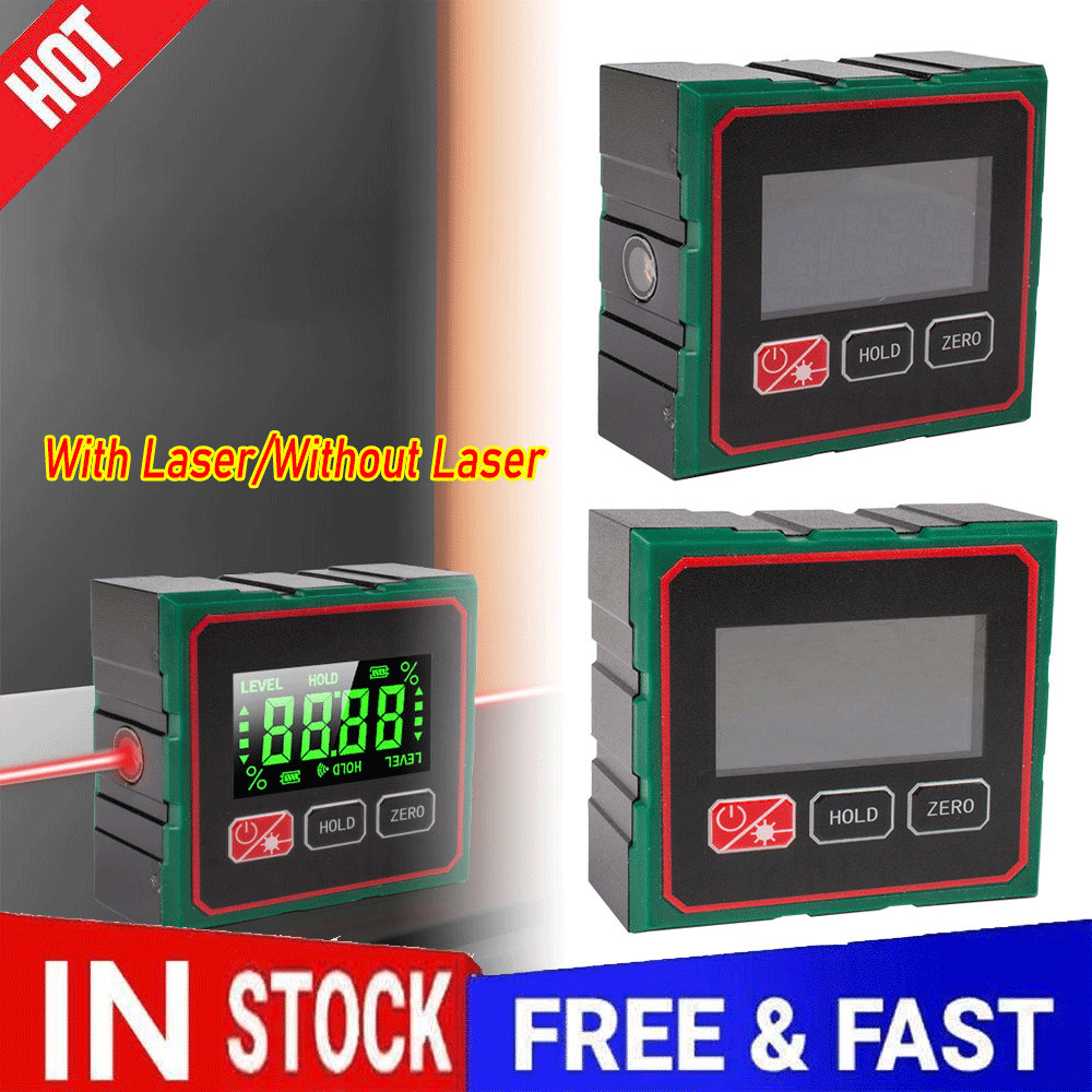 Digital Angle Finder with Electronic Laser - 4-side Strong Magnetic Angle Gauge~