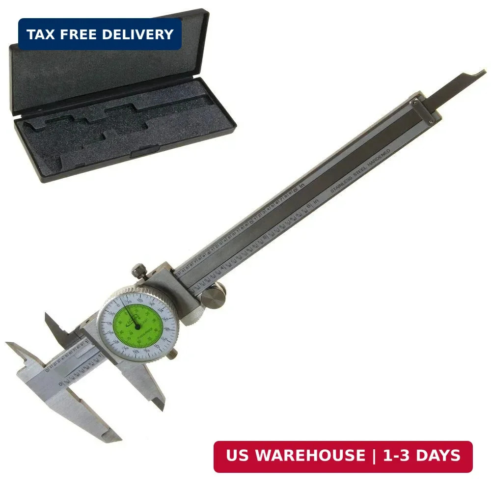 Dial Caliper 6" Fractional & Decimal Inch Combination Dual Scale