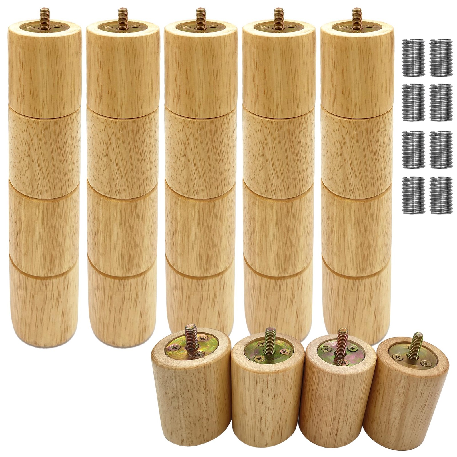 Dlfeue 12 Inch 6 Pcs Wooden 12 inches x 12 x 12 inches, Yellow