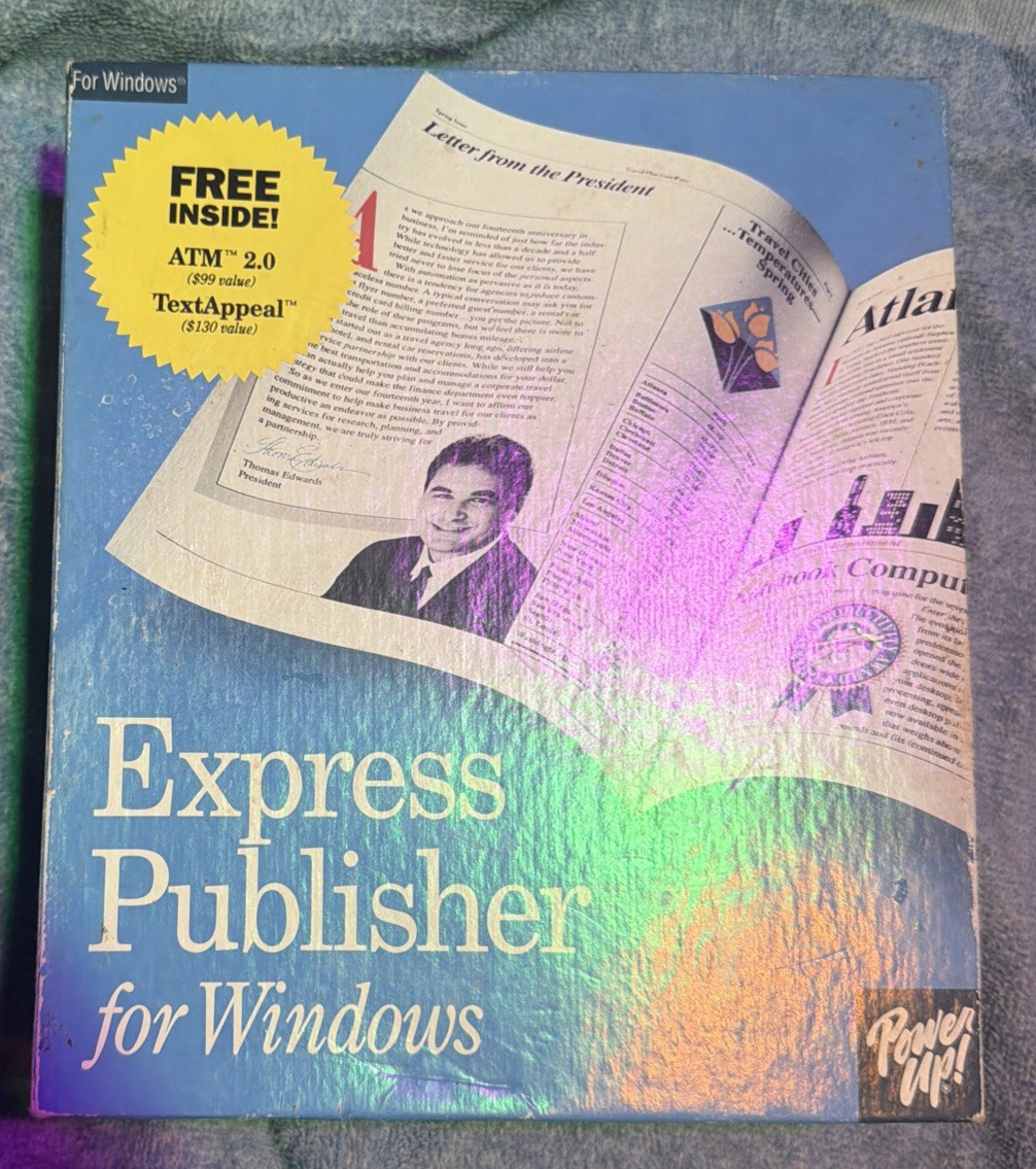 vintage express publisher for windows opened complete