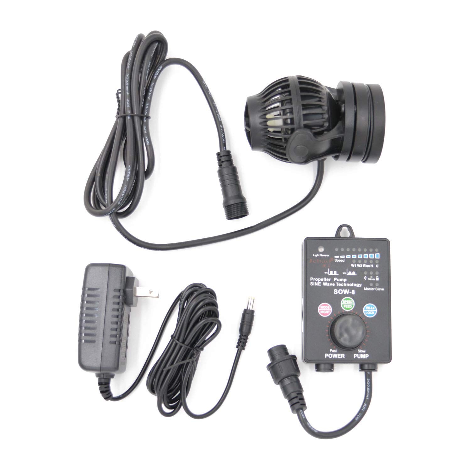 Jebao SOW Wave Maker Flow Pump with Controller for Marine Reef SOW-8, Black