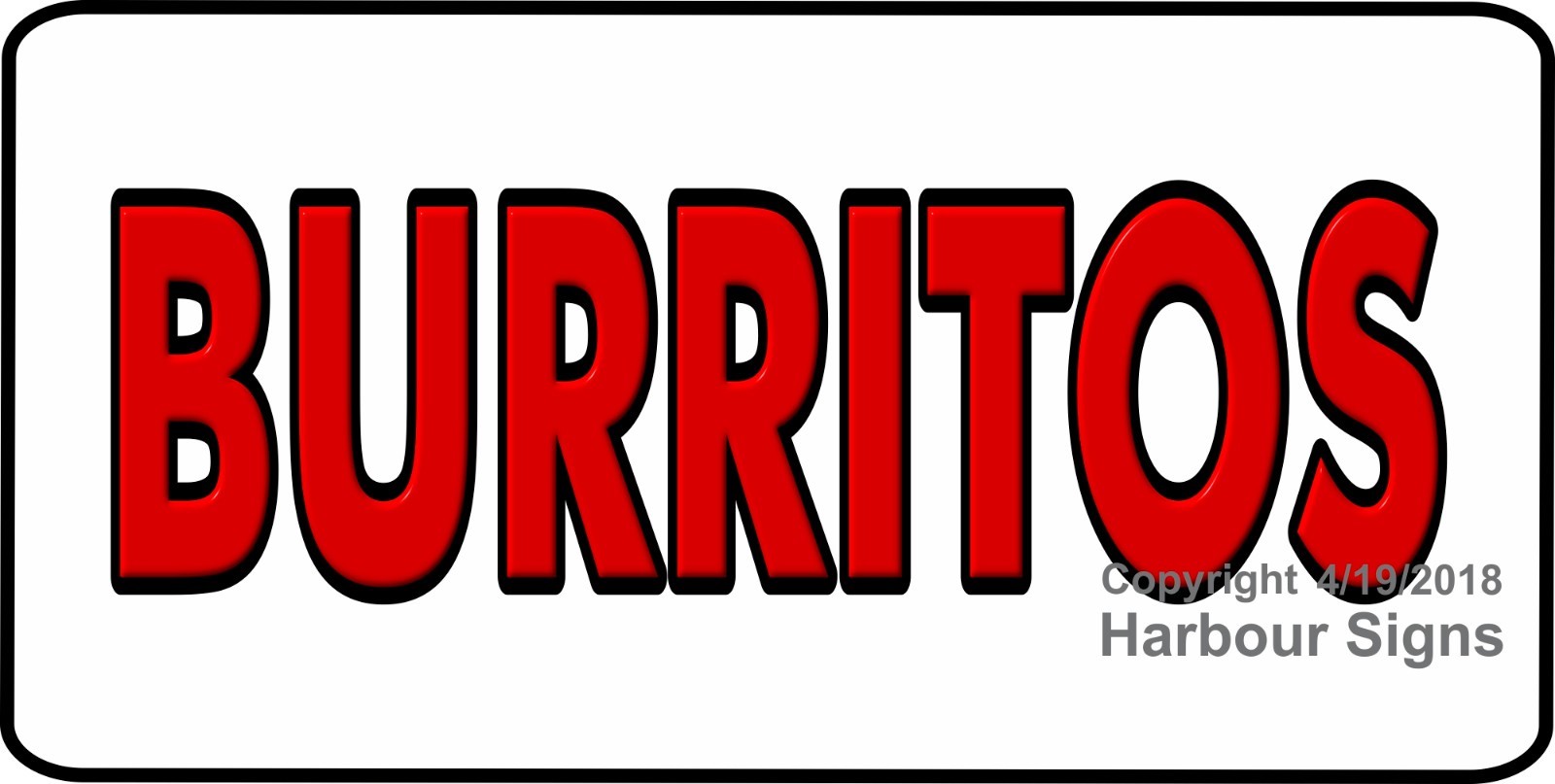 (CHOOSE YOUR SIZE) BURRITOS DECAL Concession Food Truck Vinyl Menu Sign Sticker