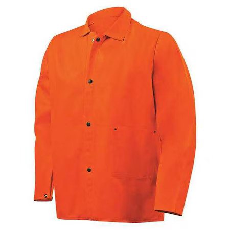 Steiner 1040-S Fr Welding Jackets, Cotton, 9 Oz, 30 In Length, Snap Closure, 2