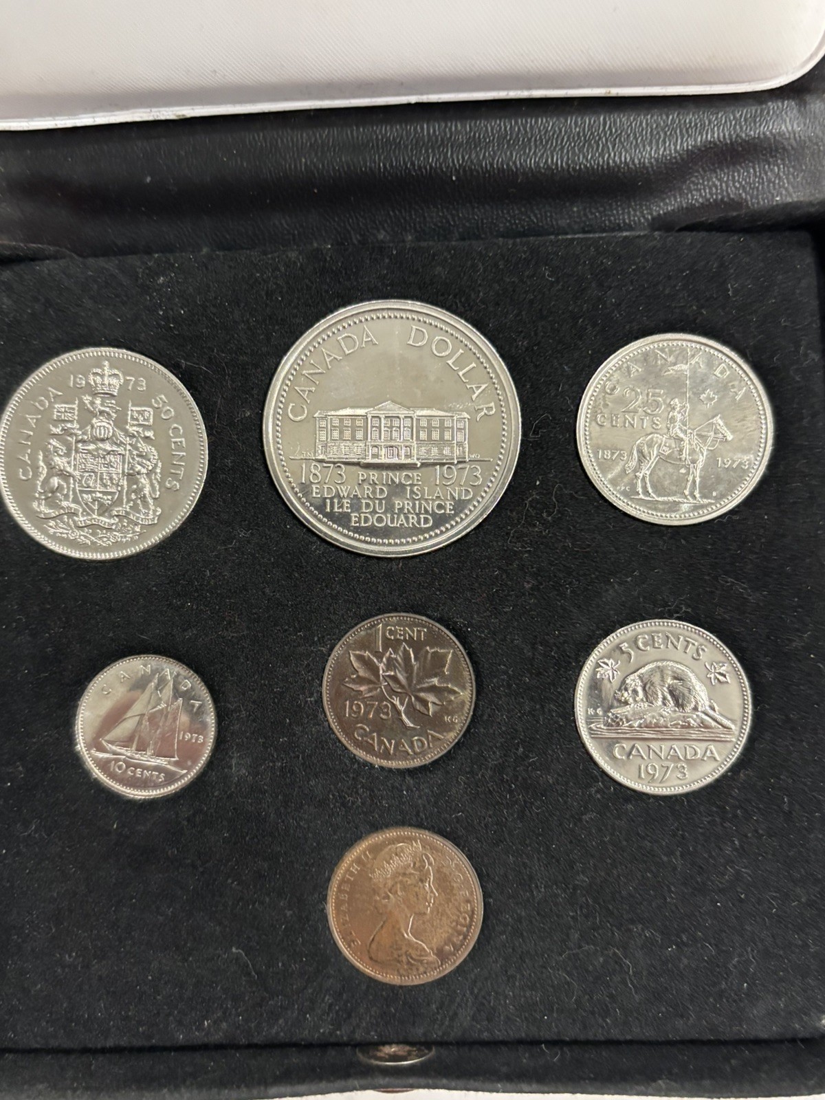 Royal Canadian Mint 7 coin set 1973 commemorative. 100th Ann Of RCMP. Box & COA