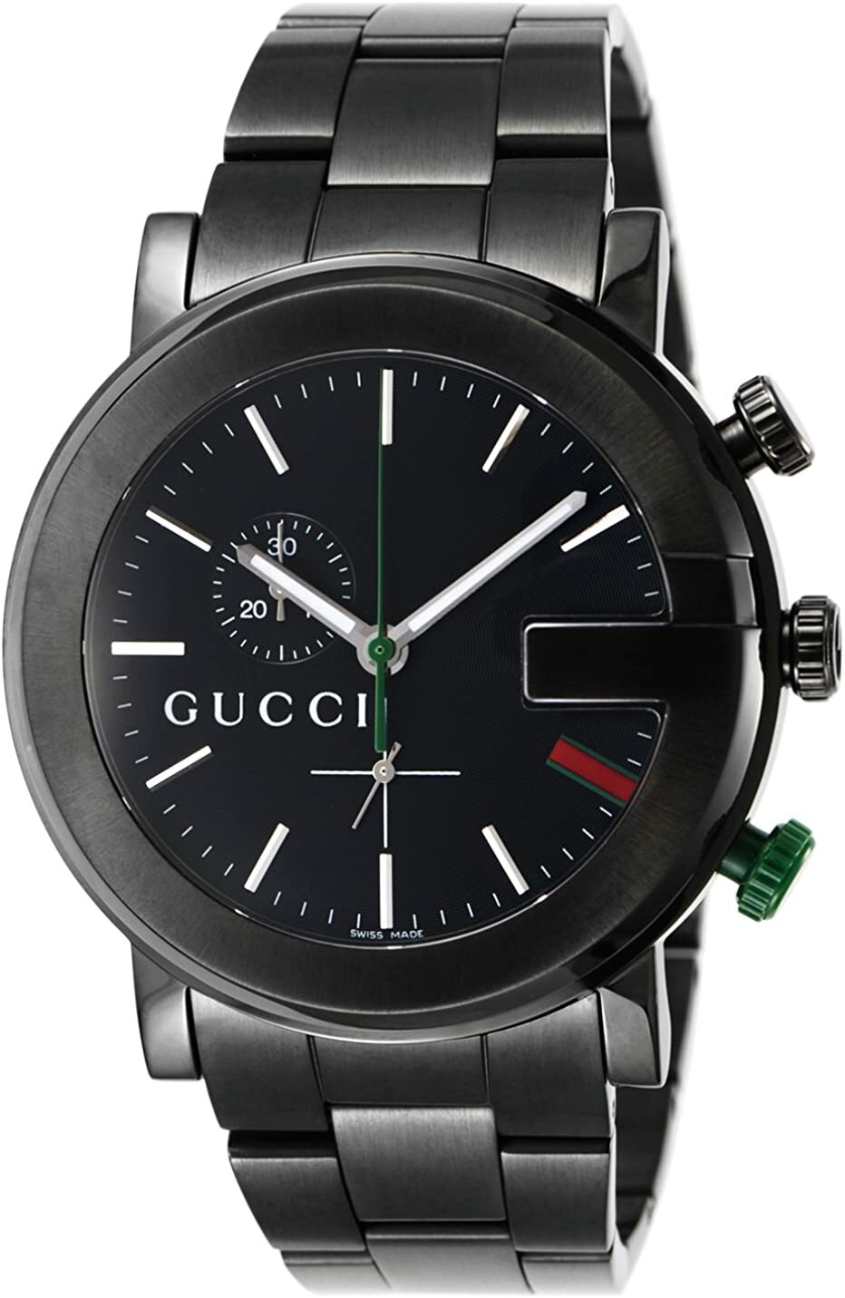 GUCCI Quartz 101M Black PVD Chronograph Men's Watch GU-YA101331MSS-BLK New