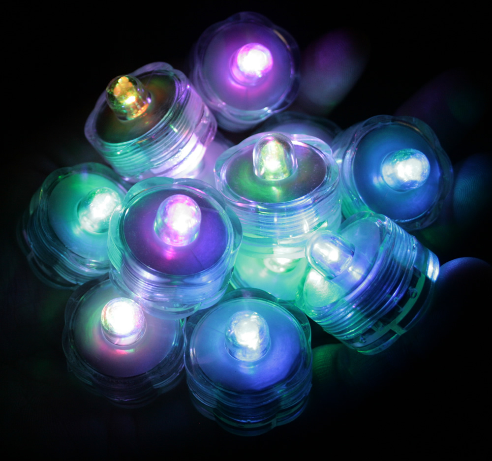 Multi-Color Changing LED very bright tealights, 10 - Candles Battery operated
