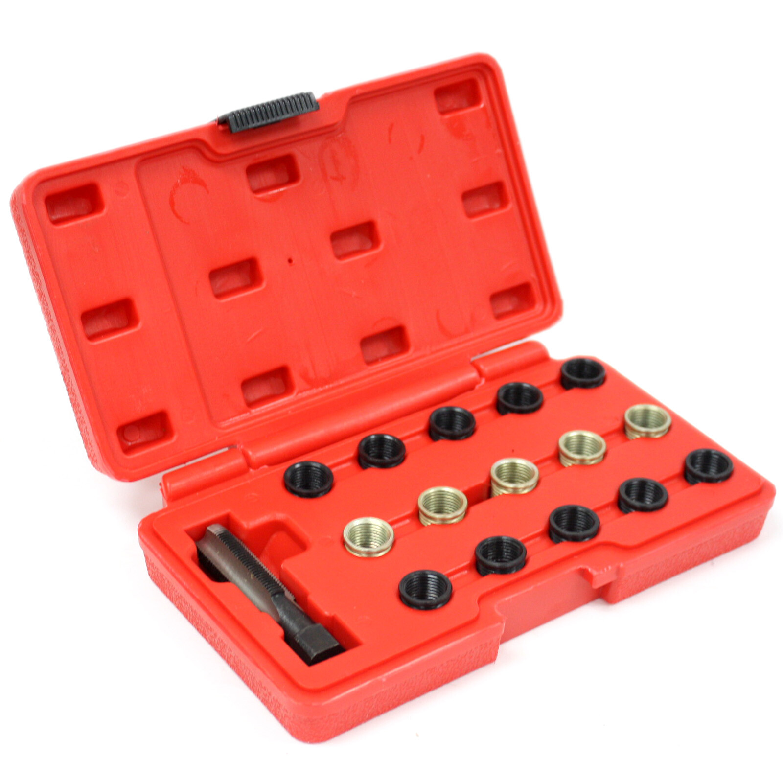 16pc Spark Plug Thread Repair Rethreading Tool Kit M16 Threaded Coil Insert