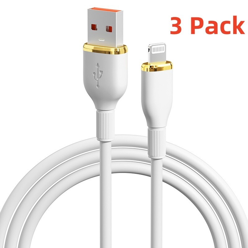 3 Pack Fast Charger Cable Heavy Duty For iPhone 14 13 12 11 XR 8 7 Charging Cord