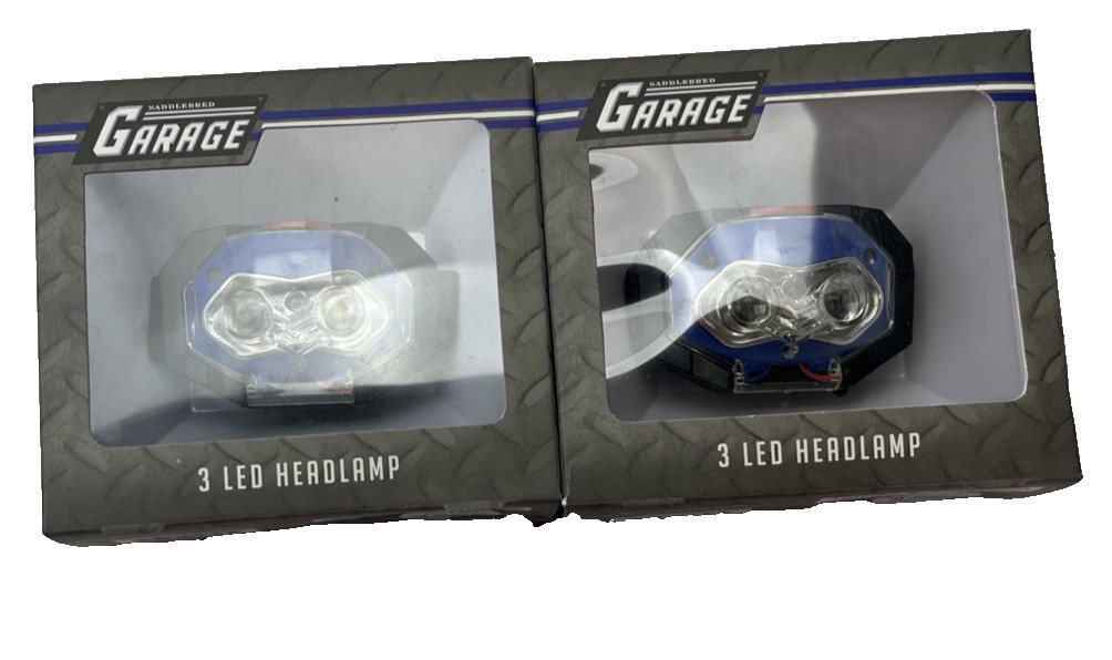 Set of 2 LED Headlamp - Outdoor Camping Head Lamps Adjustable Headband Hike