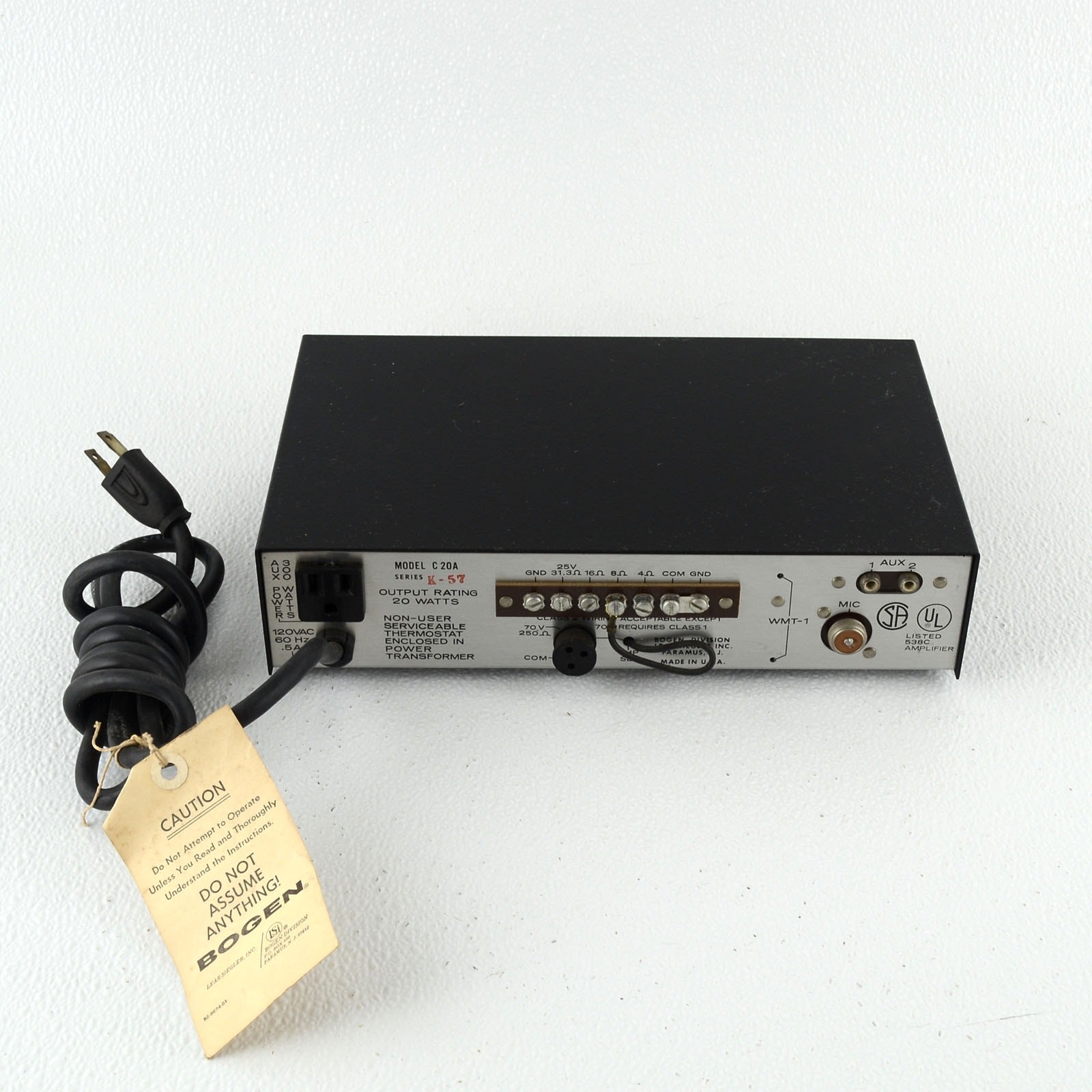 Bogen Challenger C-20A Solid State PA Amplifier 20W Tested w/ Box
