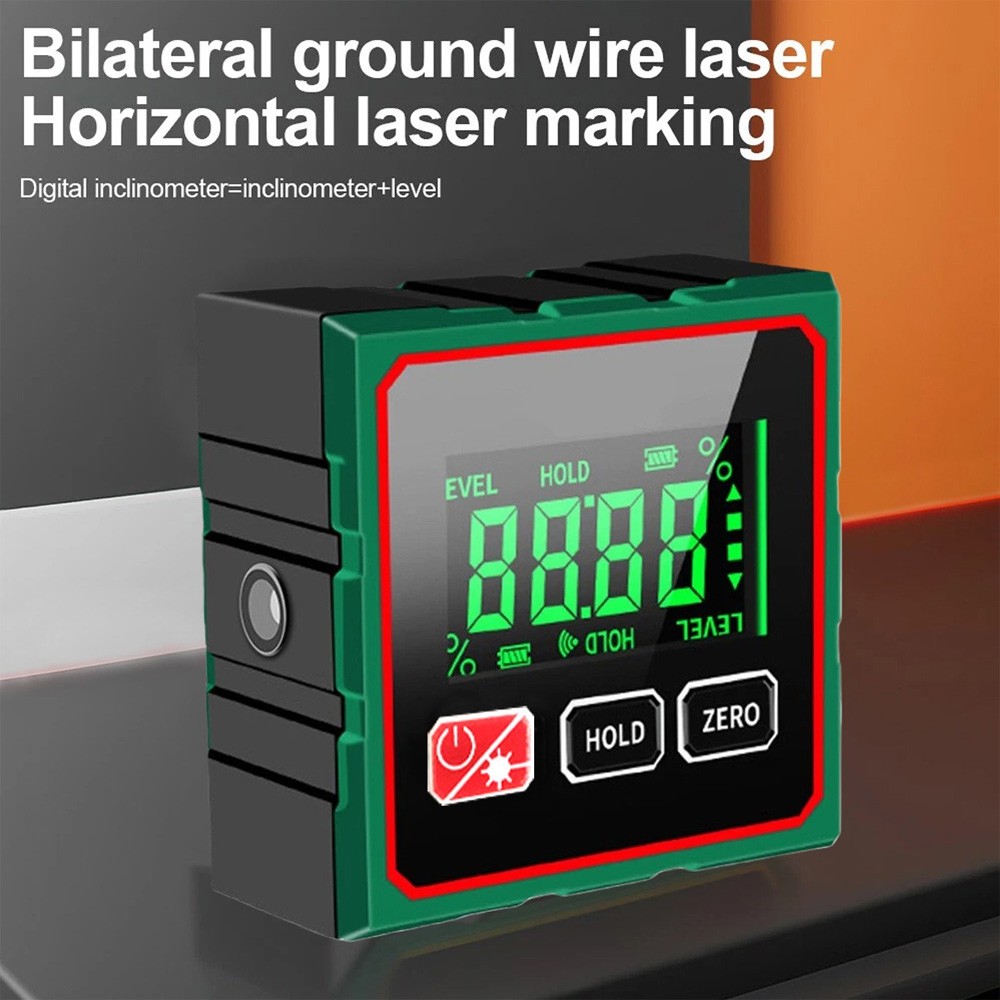 Digital Angle Finder with Electronic Laser - 4-side Strong Magnetic Angle Gauge