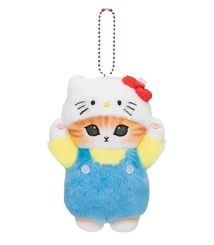 New Mofusand Plush Kitty Cat Keychain Key Charm Blue Bag Tote Gift Toy