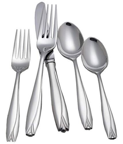 Waterford Lisette 5 Piece Place Setting Stainless Flatware Polished Finish New