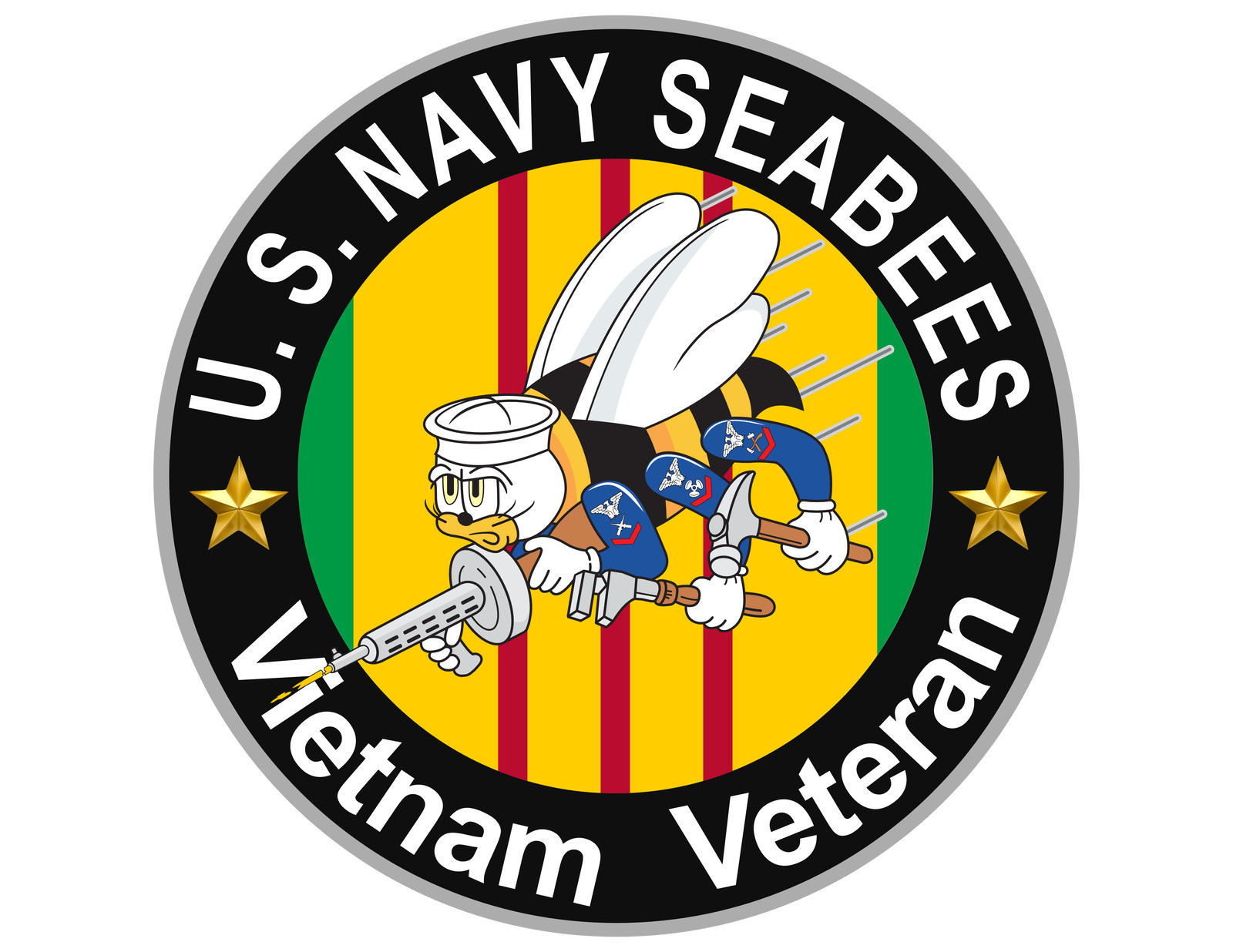 Seabees Vietnam Veteran 4" Decal - Veteran Business