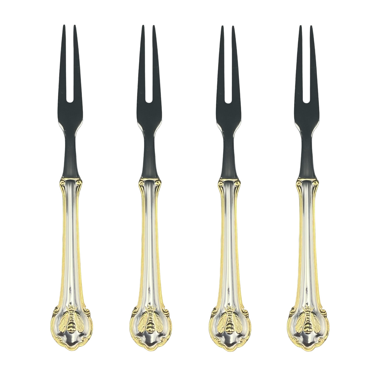 Wallace Napoleon Bee Gold Accent 18/10 Stainless Steel Food Pick (Set of Four)