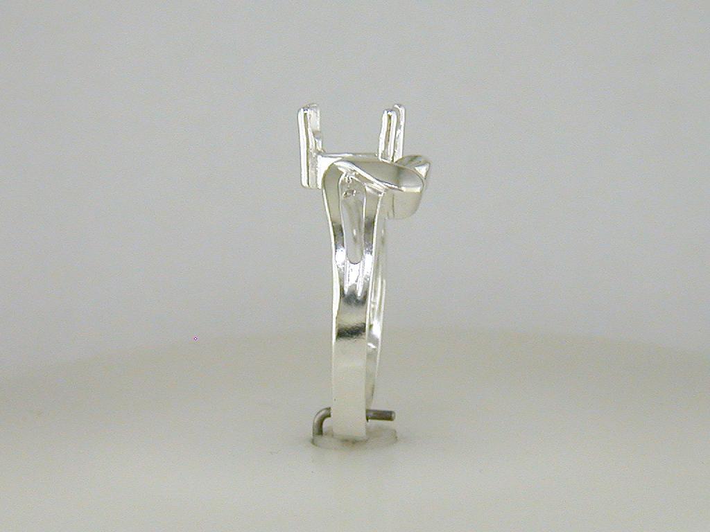 8 mm Heart Shadow Ring Setting Sterling Silver
