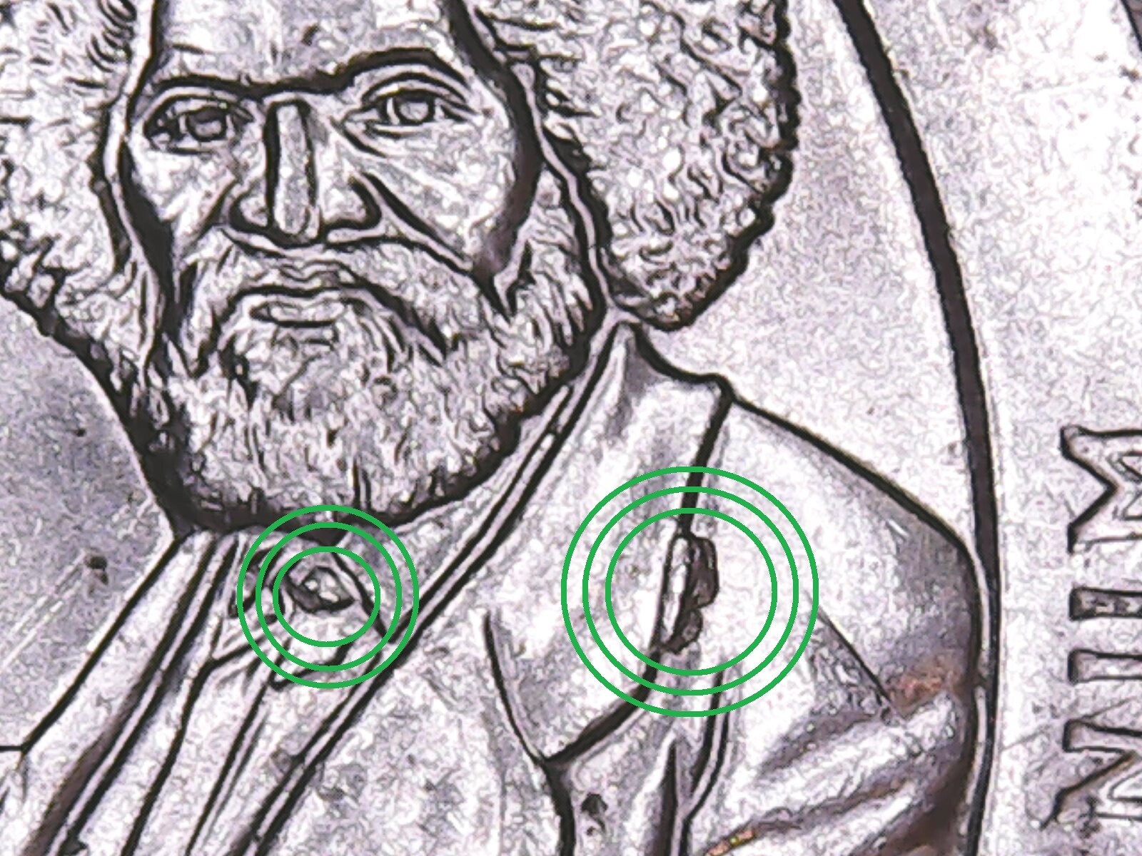 2017-P Frederick Douglass ATB Quarter WDDR-012 + Multiple Die Chips.