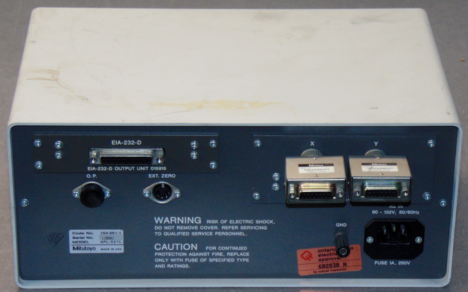 Mitutoyo APL-321L 2 Axis Digital Gauge / Readout
