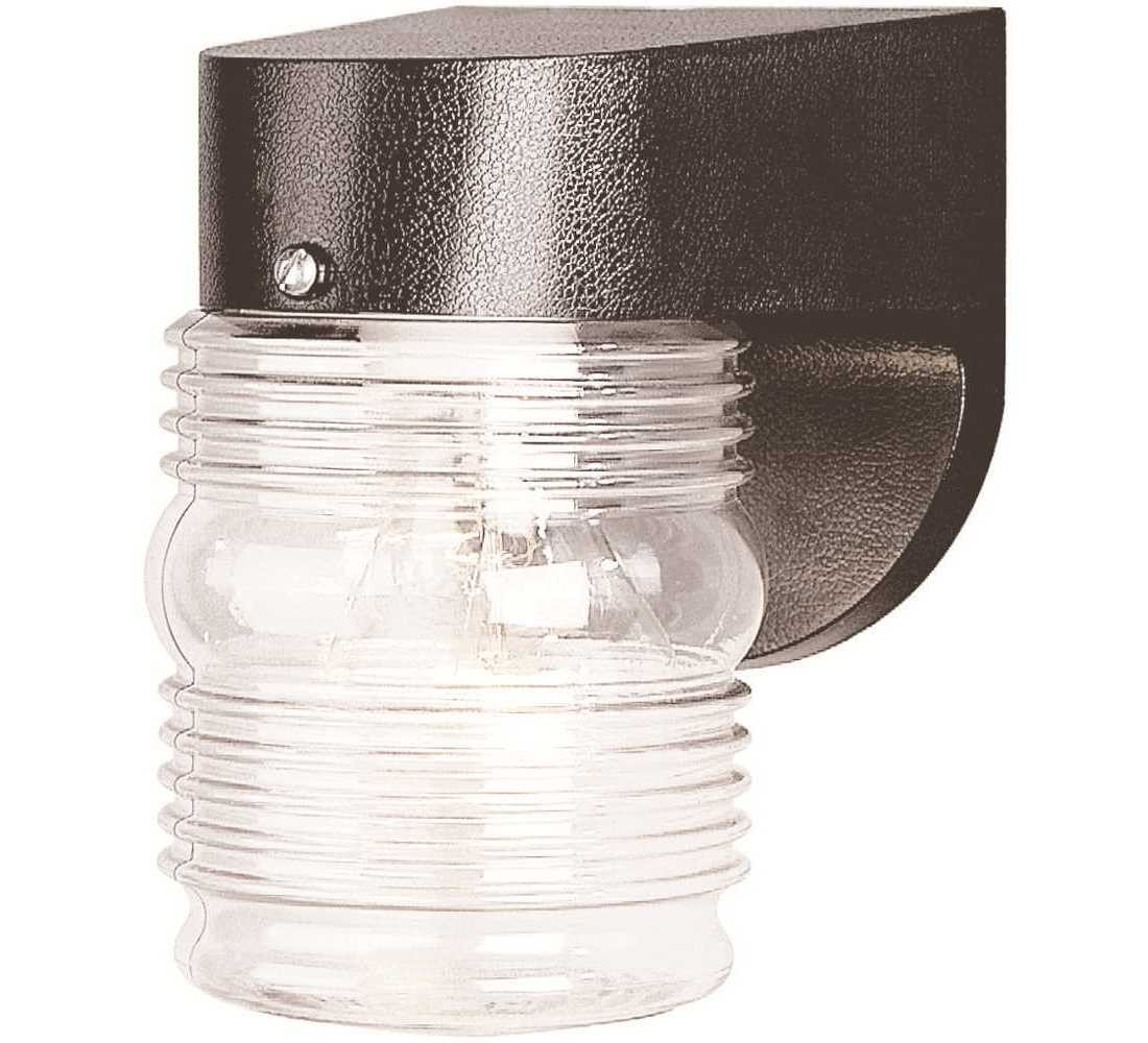 Black Fitter Neck LED Outdoor Pocket Jelly Jar Lantern with Integrated