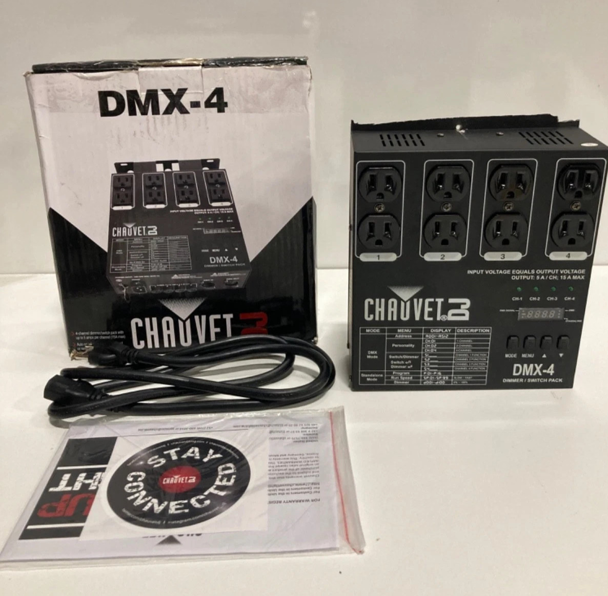 Chauvet DJ DMX-4 4-Channel Dimmer Switch Pack Lighting Controller
