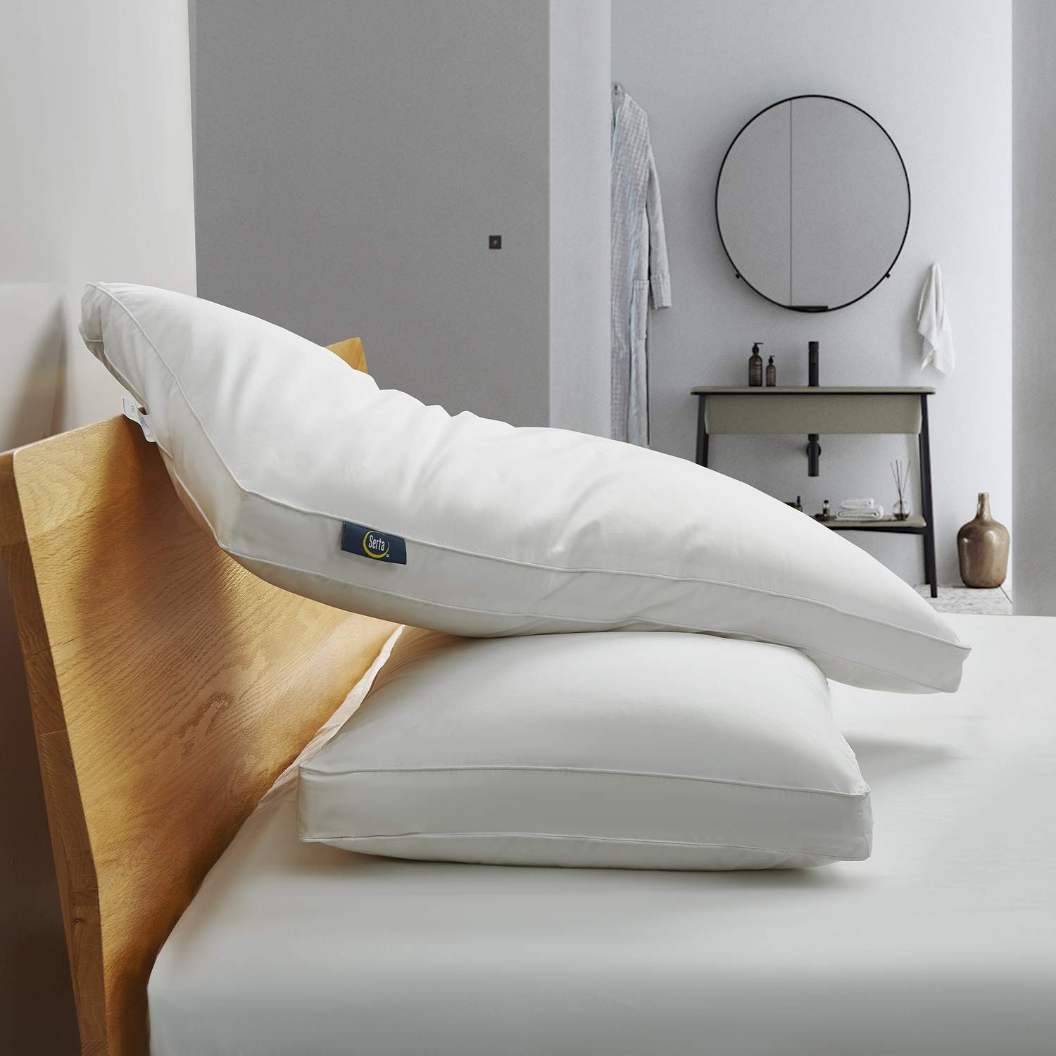 Serta 233 Thread Count White Goose Feather Down 2 (Pack of 1),