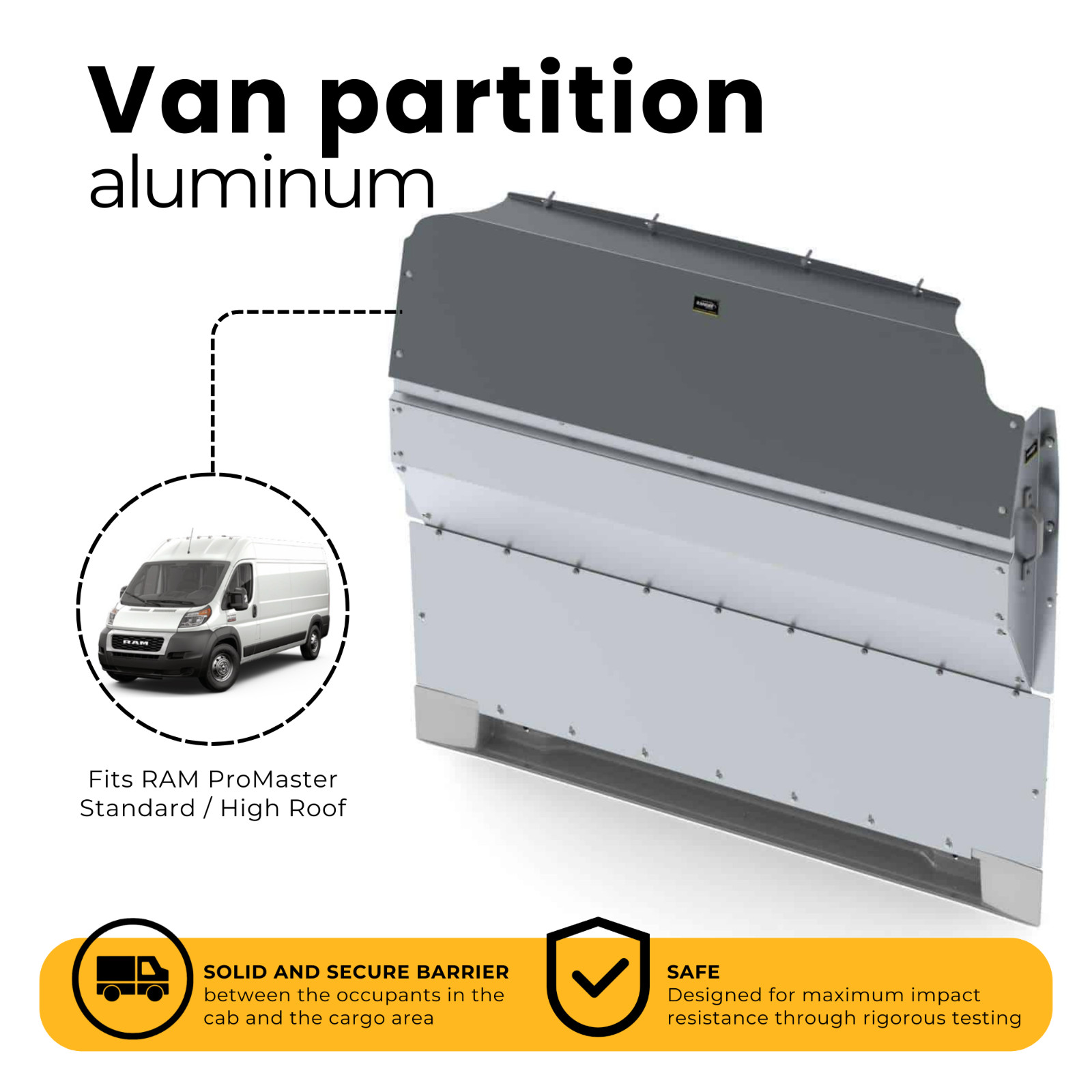 Aluminum Contoured Van Partition – For RAM ProMaster Cargo Area | 3010-RP