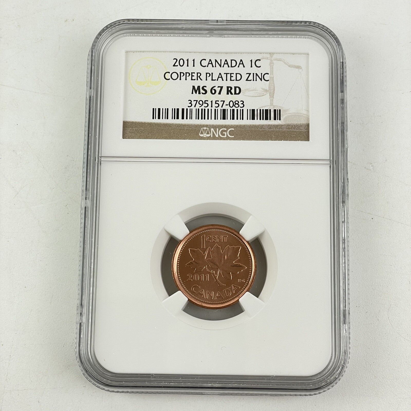 2011 Elizabeth II Canada 1C Cent Coin MS 67 MS67 RD Red NGC Graded