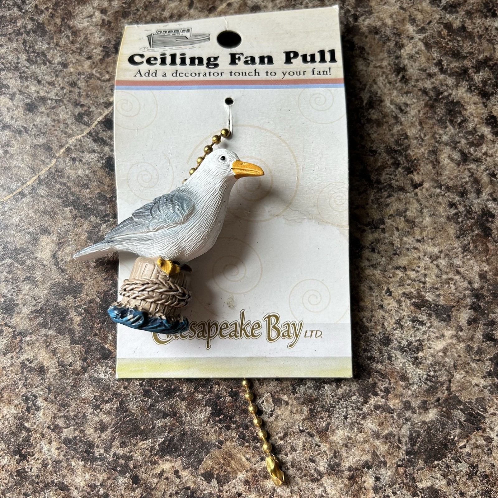 NOS Unused Chesapeake Bay LTD. Seagull Ceiling Fan Pull - VGC + FAST Shipping!