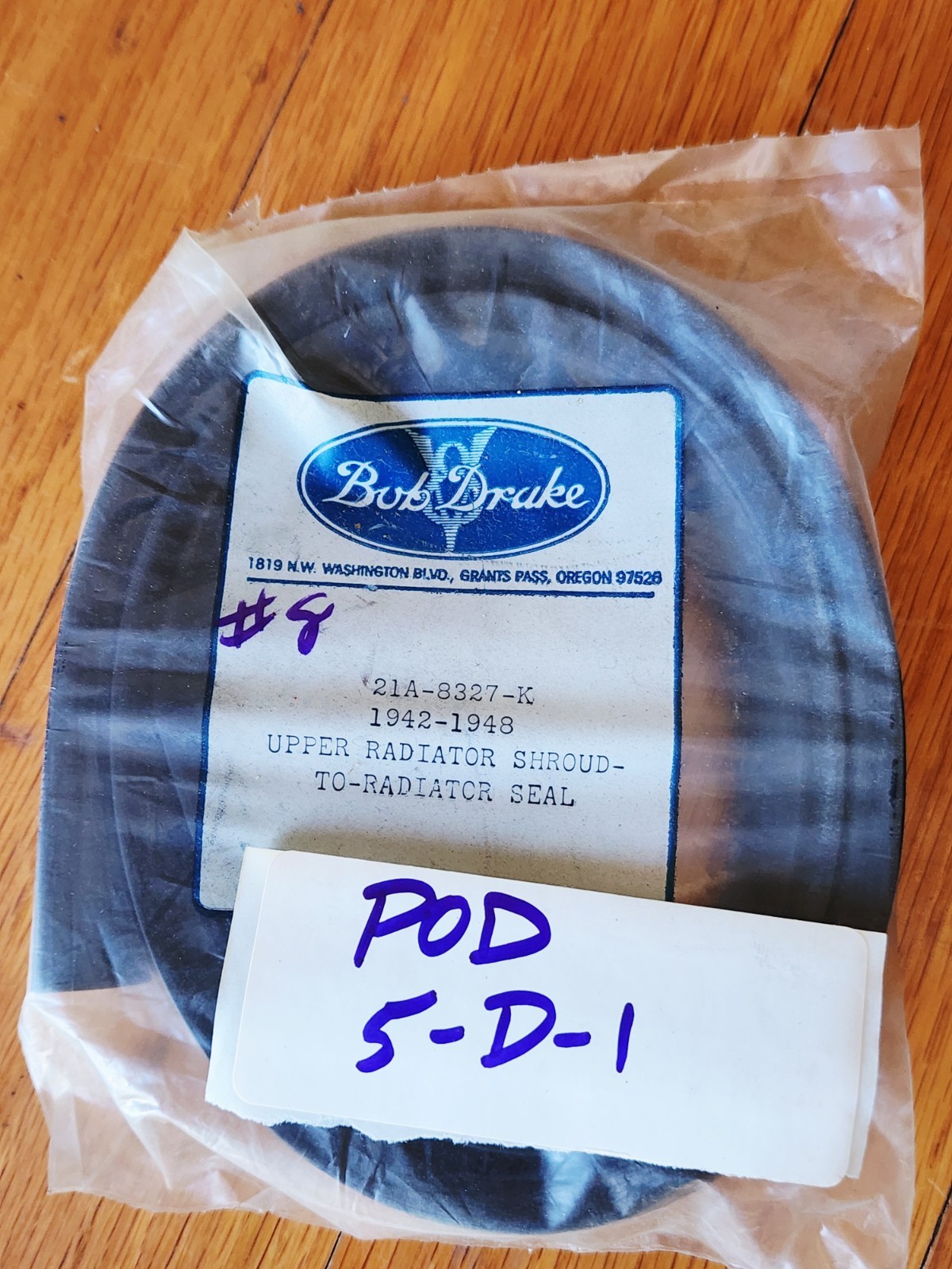 Bob Drake 21A-8327-K 1942-48 Upper Radiator Shroud to Radiator Seal