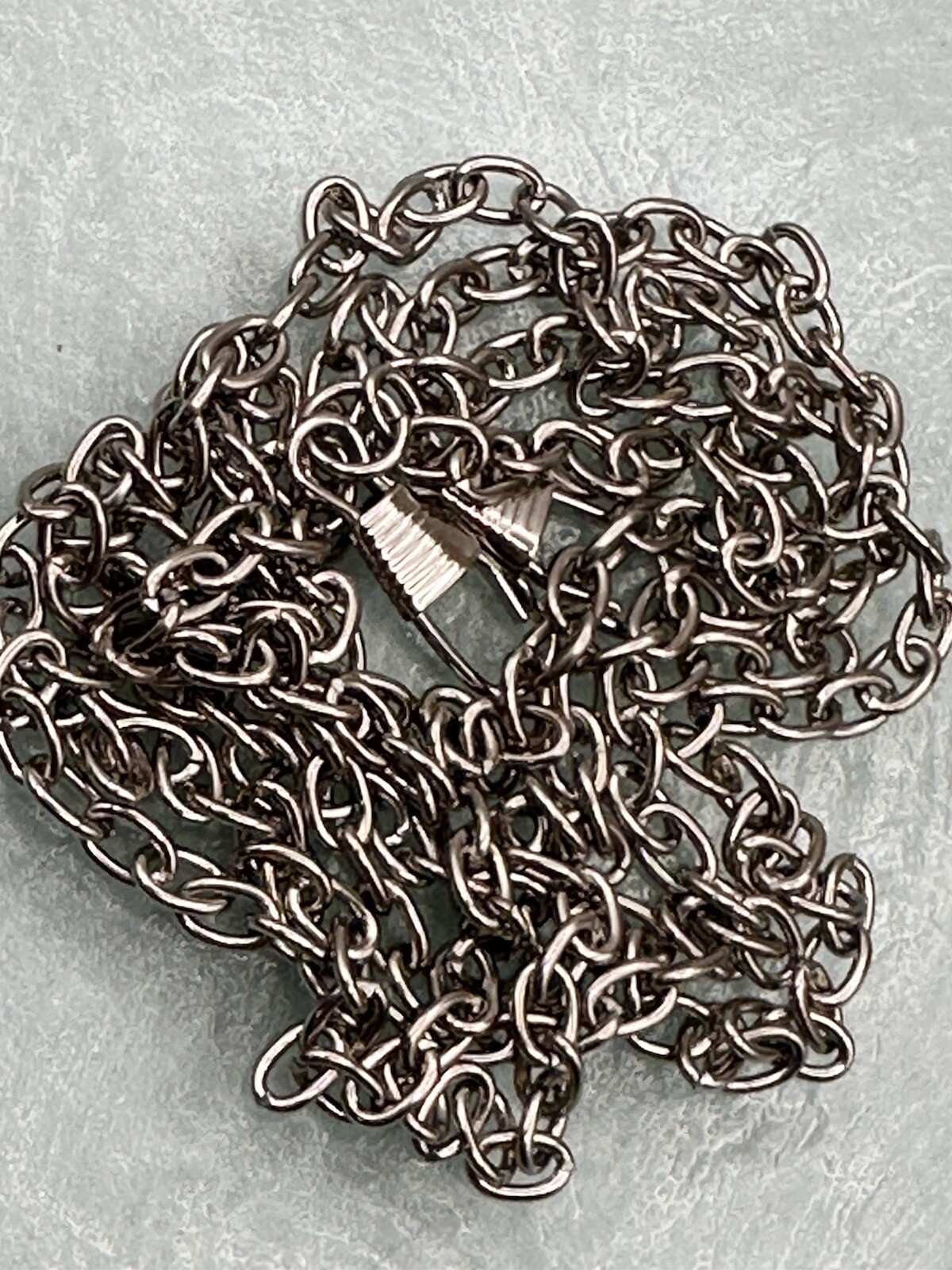 Silver Tone 46” Chain Clutch Strap With Attachment Hooks