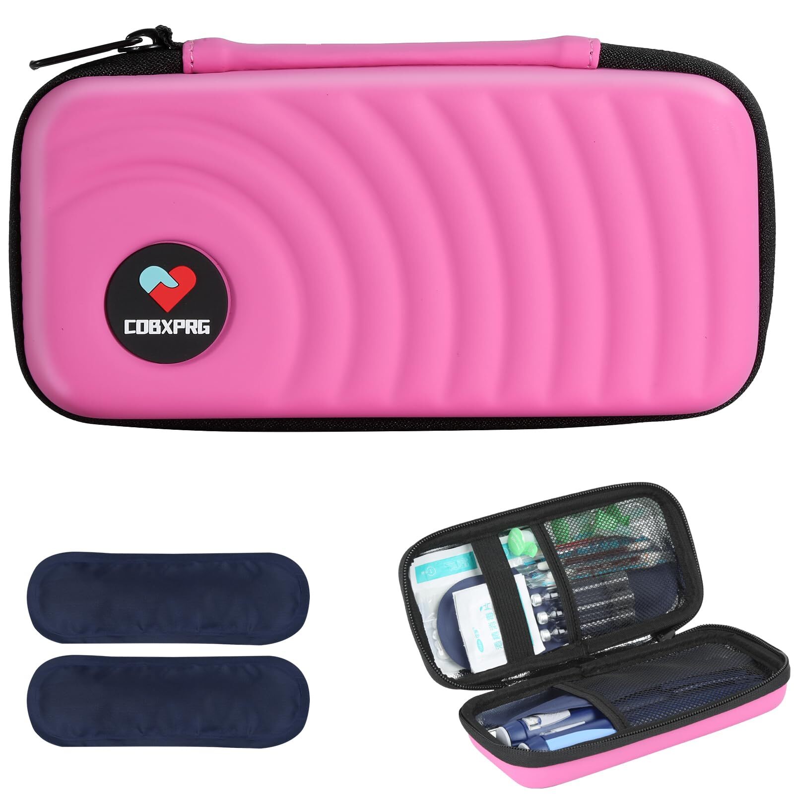 CDBXPRG Insulin Cooler Travel Case,Diabetic Cold Pack Organizer Bag with 2 Re...