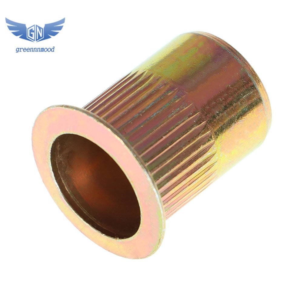 50 Pcs 3/8-16 Carbon Steel Rivet Nut Flat Head Threaded Insert us