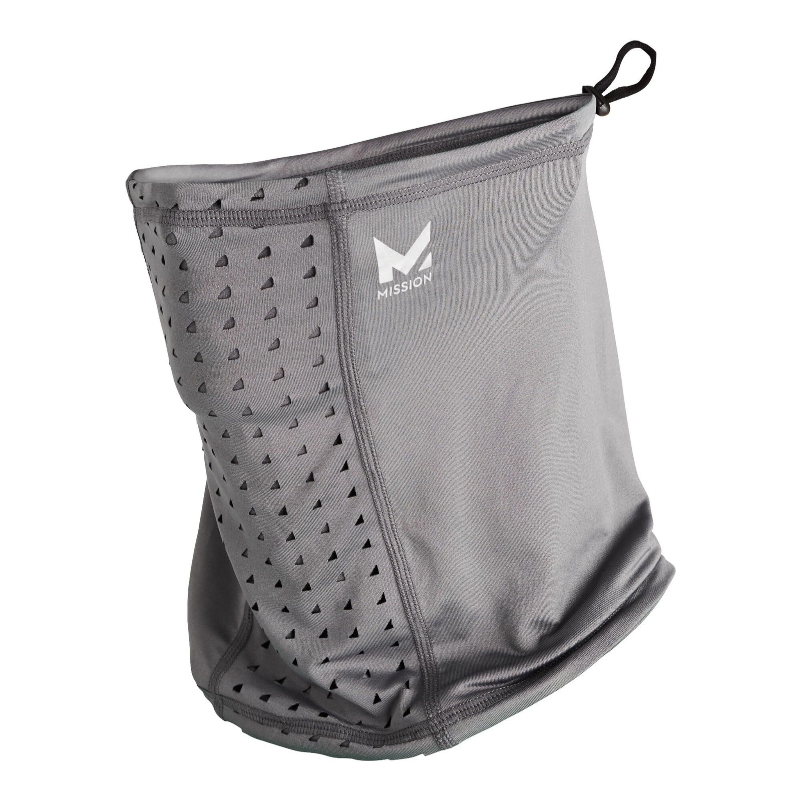 MISSION All-Season Adjustable Neck Gaiter, Charcoal - Lightweight - Ultra-Drying