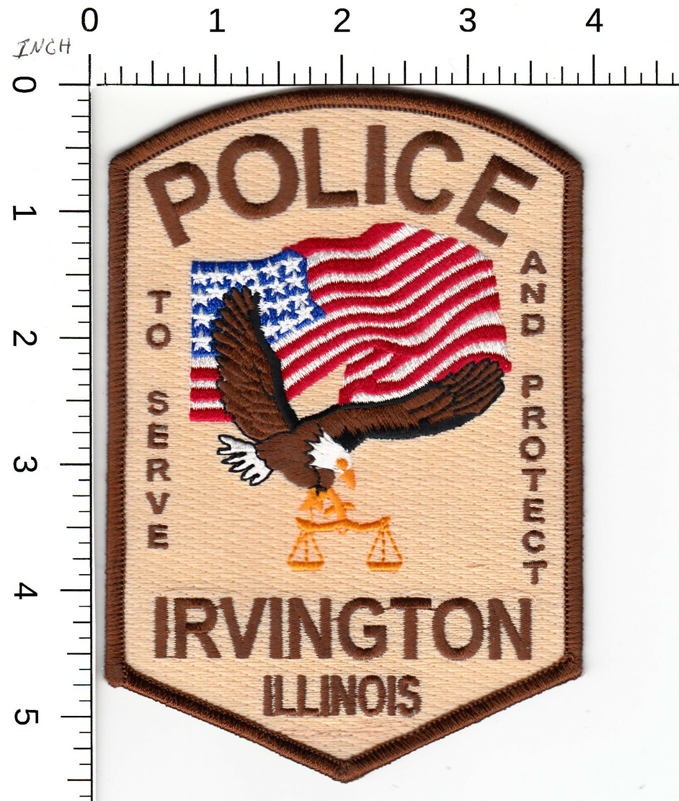 IRVINGTON -- ILLINOIS ( SMALL DEPT IN WASHINGTON CO. ) POLICE COLLECTIBLE PATCH