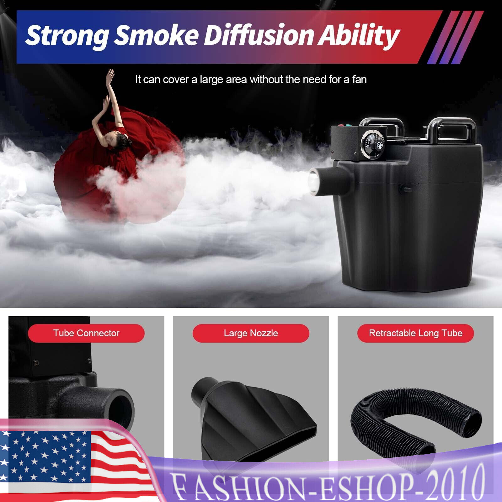 3500W Low Fog Machine Dry Ice Effect Smoke Fog Club DJ Stage Effect Wedding Show